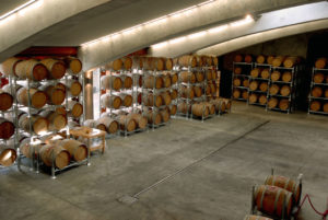 winery architect Woollaston barrel room