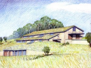 winery architect Woollaston sketch